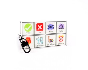 AAC Keychain for Communication / SpEd Teacher / AAC Speech Therapy / Speech Therapist / Speech Language Pathologist / Communication Board