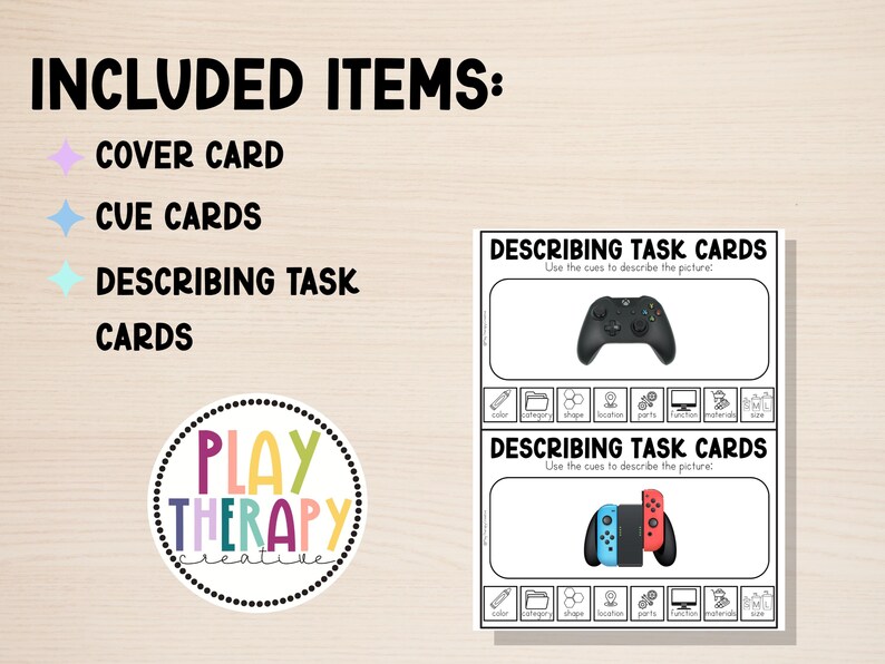 Describing Task Cards for Speech Therapy – Level 3 | Semantic Skills ...