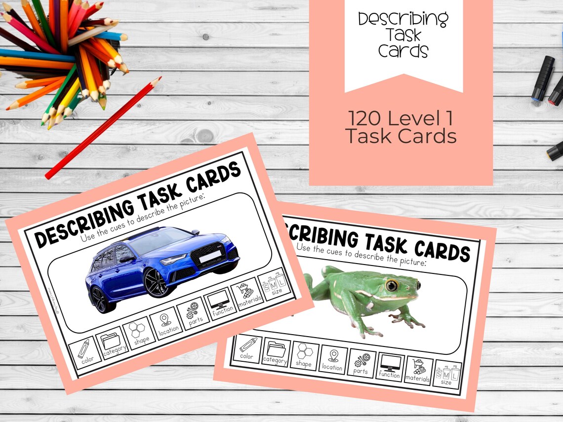Describing Task Cards for Speech Therapy – Level 1 | Semantic Skills ...