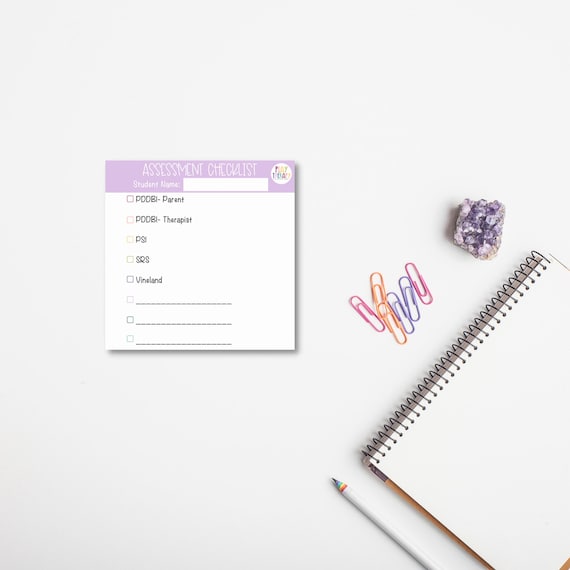 Assessment Tracker Sticky Notes / SLP Sticky Notes / Data Etsy