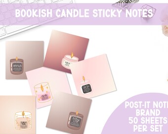 Book Themed Candle Sticky Notes | Planner Sticky Notes | Planner Stationery | Planner | Bookish Merch | Planners | Booktok Gifts | Booktok