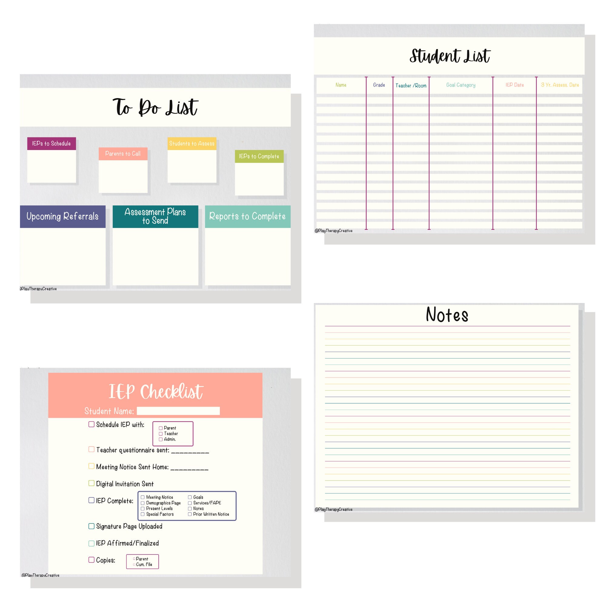 Speech Therapy Fillablepdf/printable Planner - Etsy