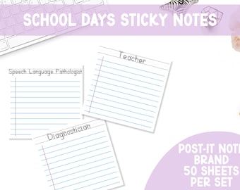 Back to School Educator Sticky Notes | Teacher Organization | Speech Therapy | Special Education | Back to School | Teacher Organization