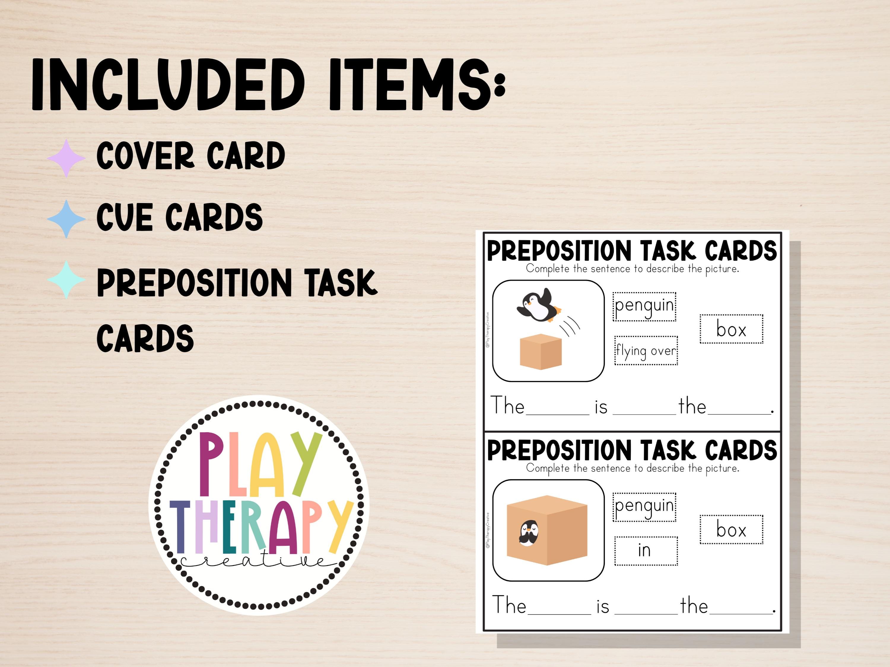 Prepositions Task Cards for Speech Therapy | Categorization Activities ...