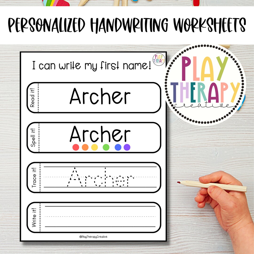 Personalized Handwriting Worksheets for Preschool & Kindergarten