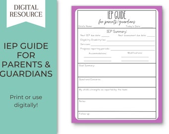 IEP Meeting Guide for Parents & Guardians / Special Education Support / IEP Meeting Advocacy / IEP Guide