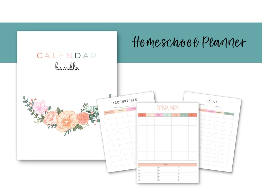 Comprehensive Printable Homeschool Planner Calendar Homeschool Planner ...
