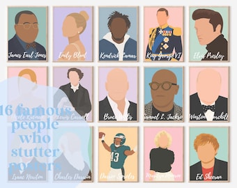 Famous People Who Stutter Posters | Bulletin Board Wall Art | Classroom Decor | Speech Therapy Posters | Back to School