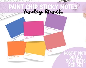 Paint Chip Sticky Notes | Sunday Brunch Sticky Notes | Planner Stationery | Planner | Bookish Merch | Back to School | Teacher Gifts