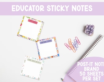 Floral Educator Sticky Notes | Teacher Organization | Speech Therapy | Special Education | Back to School | Teacher Organization