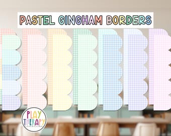 Pastel Gingham Bulletin Board Borders Decor | Pastel Bulletin Board | Modern Classroom Decor | Speech Room Decor | Pastel Classroom