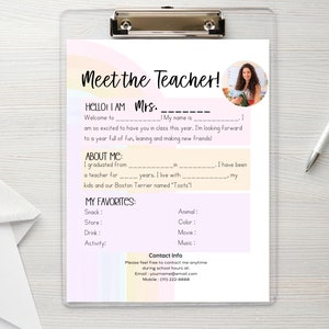 Editable Meet the Teacher Letter Template for Back-to-School - Etsy México