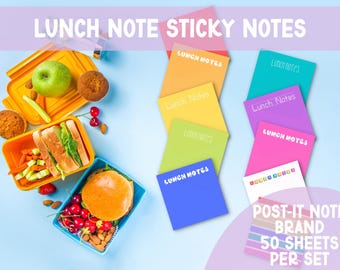 Lunch Note Sticky Notes for Children | Back to School Lunch Box Ideas | School Lunch Box | Lunch Notes for Kids