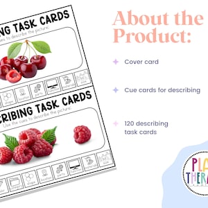 Describing Task Cards for Speech Therapy – Level 1 | Semantic Skills ...