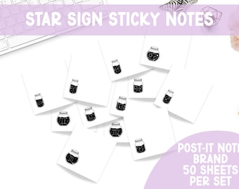 Star Sign Astrology Sticky Notes | Planner Sticky Notes | Planner Stationery | Planner | Bookish Merch | Planners | Witchy Gifts