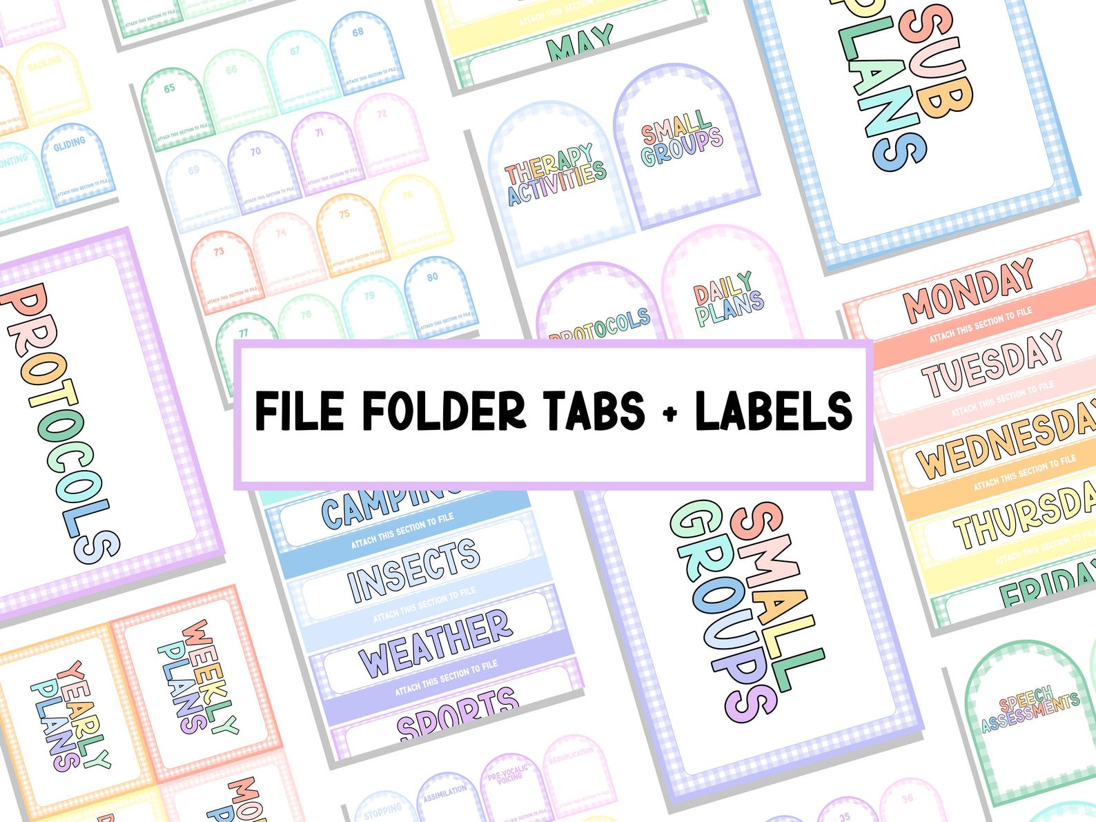 Pastel File Folder Tabs, Labels | Pastel Classroom Decor | Modern ...