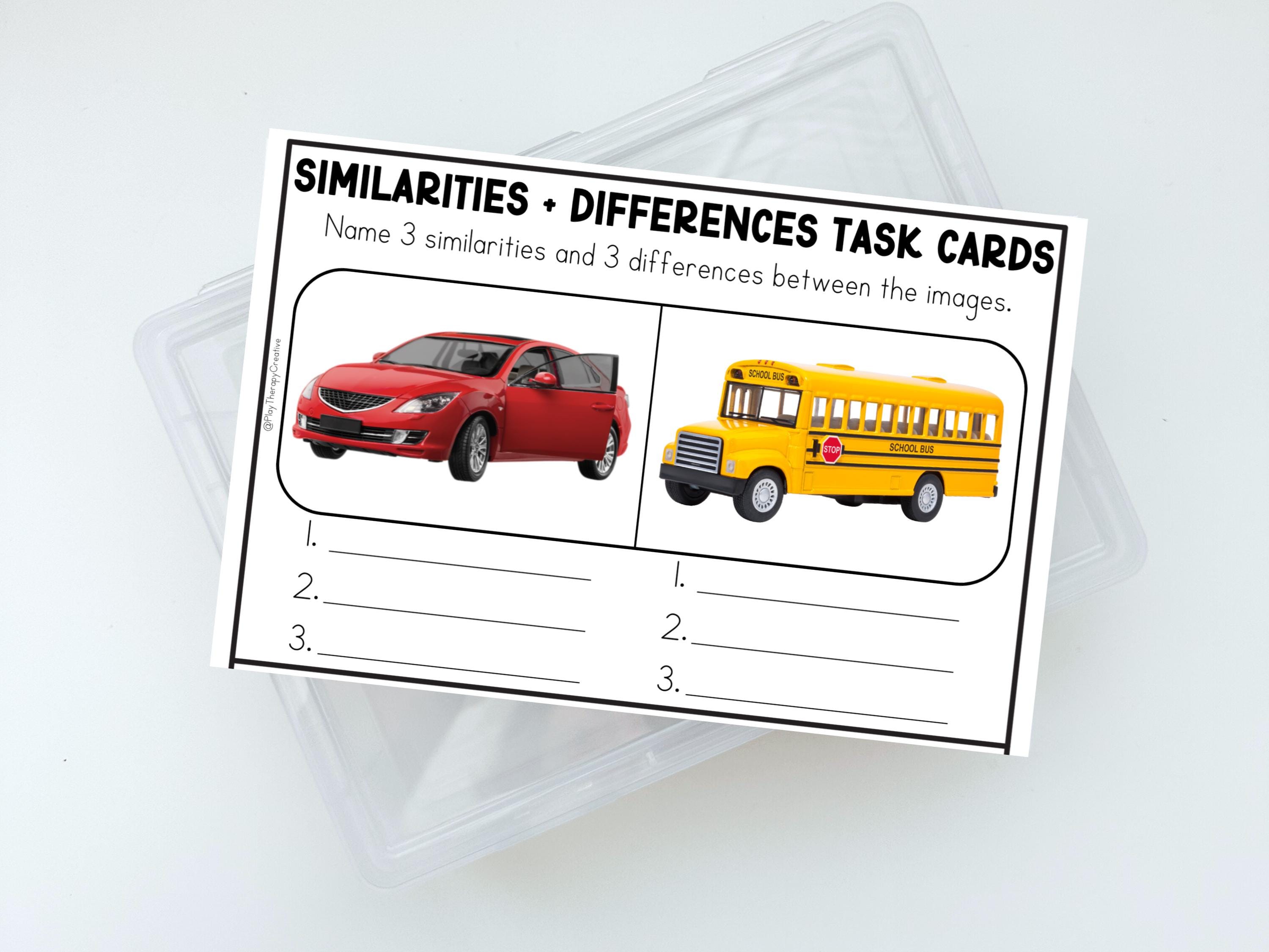 Similarities and Differences Task Cards for Speech Therapy | Compare ...