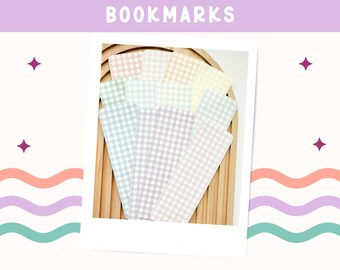 Pastel Gingham Bookmarks | Bookish Merch | Bookmark | Reading Gifts | Bookish Gifts | Stocking Stuff for Readers | Reading Tropes | Booktok