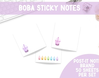 Boba Sticky Notes | Planner Sticky Notes | Planner Stationery | Planner | Bookish Merch | Planners | Witchy Gifts | Cute Sticky Notes