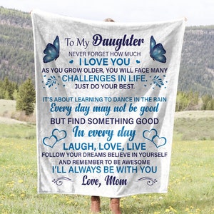 To My Daughter Blanket Daughter Birthday Gift Inspirational Blanket Daughter Blanket Throw Blankets for Girl Gift Blanket for Daughter Etsy UK