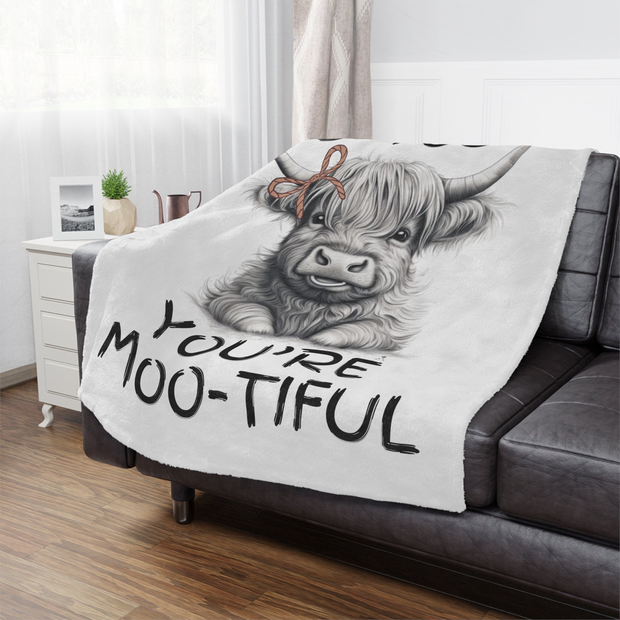 Baby Highland Cow Minky Blanket, Gift for the Highland Cow Lover