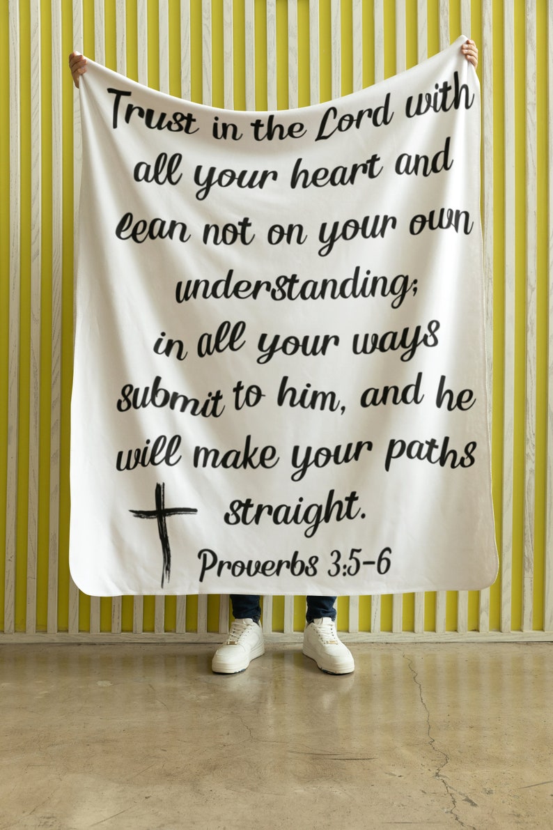 Trust in the Lord With All Your Heart Fleece Blanket, Christian Blanket