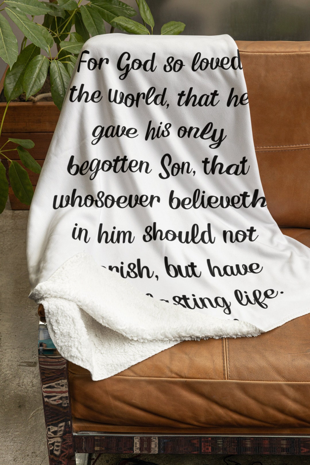 For God so Loved the World Fleece Blanket, John 316 Gifts, Christian