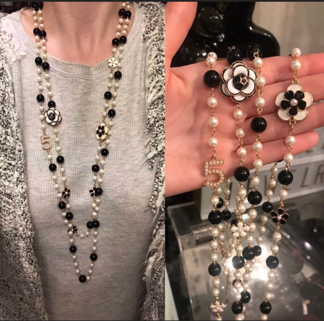 Chanel Womens Vintage CC Logo Clover Necklace - Shop Linda's Stuff