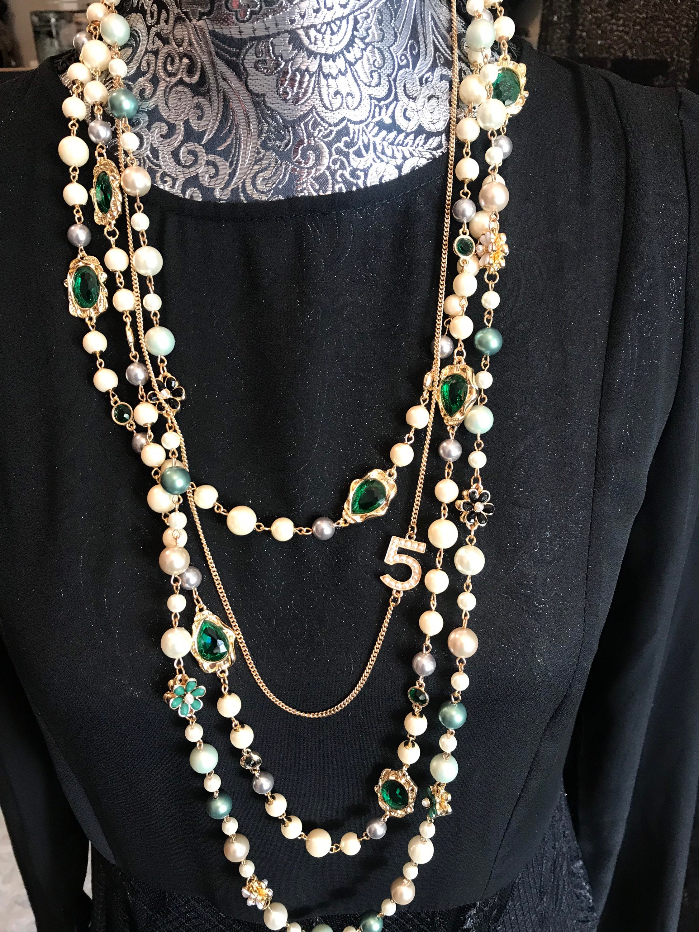 Chanel Pearl Necklace - Etsy Chanel Pearl Necklace - Etsy