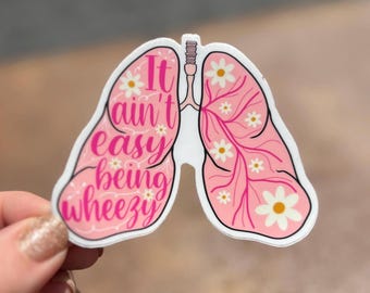 Sticker C'est pas facile d'avoir une respiration sifflante/ Sticker pour ordinateur portable asthme/ Sticker pneumologie/ Sticker thérapie respiratoire/ Sticker MPOC/ Sticker poumon
