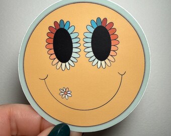 Sticker fleur souriante