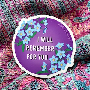 I Will Remember End Alzheimers, Waterproof Matte Vinyl, Dementia Awareness, Forget Me Nots, Fundraiser