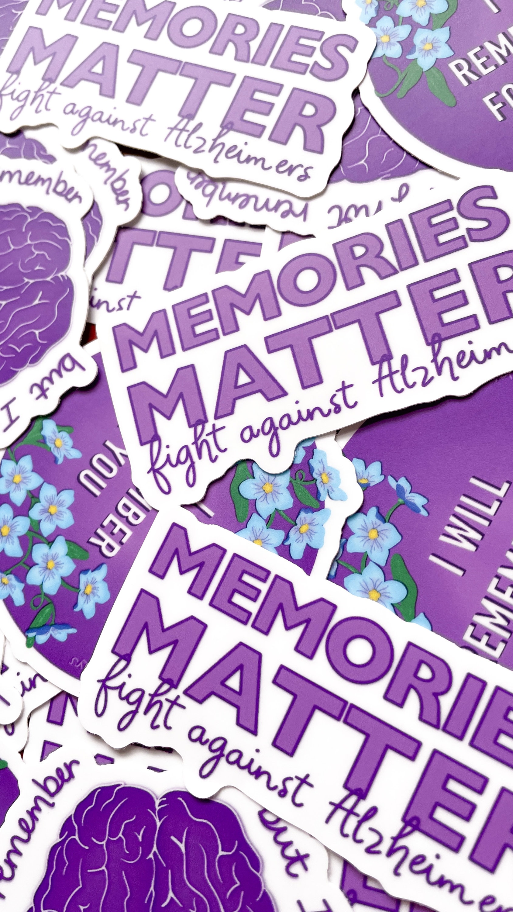 End Alzheimers Sticker Bundle, Waterproof Matte Vinyl, Dementia ...
