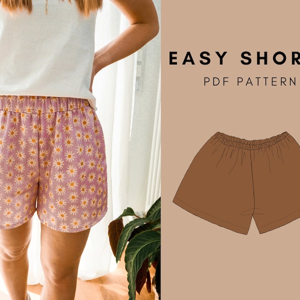 Easy Shorts / Summer Pants / Pajama Shorts / Boxer Shorts / Loungewear PDF sewing pattern and instructions in ENGLISH