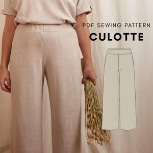 Culotte / Wide Leg Pants / Yoga Bottoms / Loungewear PDF sewing pattern and instructions
