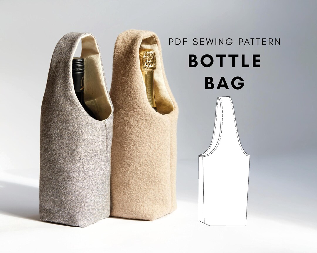 Bottle Bag Sewing Pattern DIY Sustainable Gift Idea Wine Lover