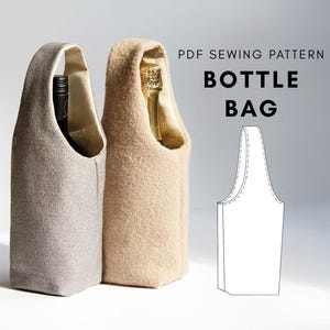 Bottle Bag Sewing Pattern DIY Sustainable Gift Idea Wine Lover Picnic Accessory Sewing PDF Birthday Gift Sewing Project Fabric Scraps Wrap