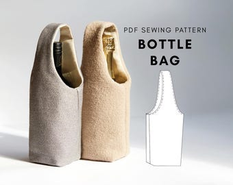 Bottle Bag Sewing Pattern DIY Sustainable Gift Idea Wine Lover Picnic Accessory Sewing PDF Birthday Gift Sewing Project Fabric Scraps Wrap
