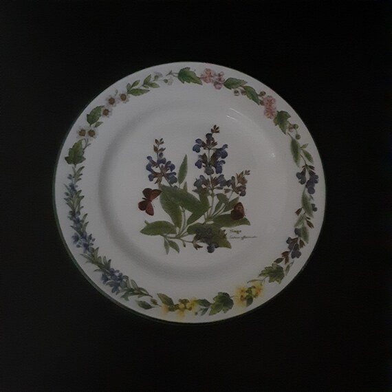 Royal Worcester decorative plate Worcester Sage porcelain plate Royal Worcester Herbs collectors plate Royal Worcester porcelain plate