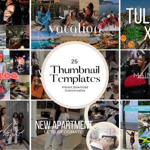 25 YouTube Thumbnail Templates | YouTube Thumbnail | DIY Branding Kit I YouTube Template (pack 5)