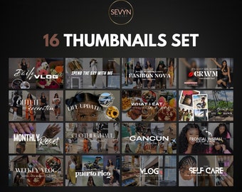 16 YouTube Thumbnail Templates | YouTube Thumbnail | DIY Branding Kit I YouTube Template (pack 3)
