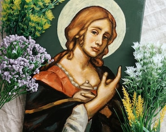 Saint Mary Magdalene - Painting - Folklore - Folk art - Poland - Icon - Painting - Baroque - Portrait - Hand painted