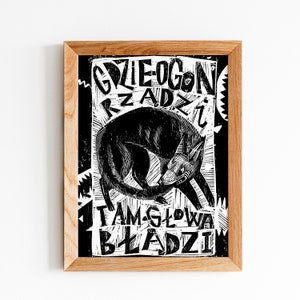 Dog - Poster - Slavic folklore - Folk art - Illustration - Design - Folk proverbs - Slavs - Polish folklore