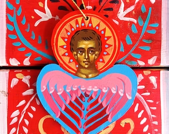 Baubles - Blue Angels - Icon - Christmas Decorations - Image - Poland - Painting - Religion - Hand-painted - Handicraft