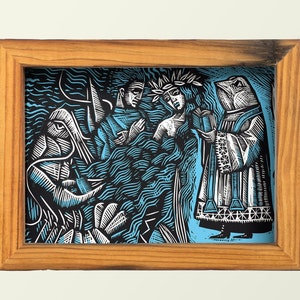 Underwater wedding -  Print - Illustration - Folkart - A5 - Folklore - Legends - Poster - Slavic