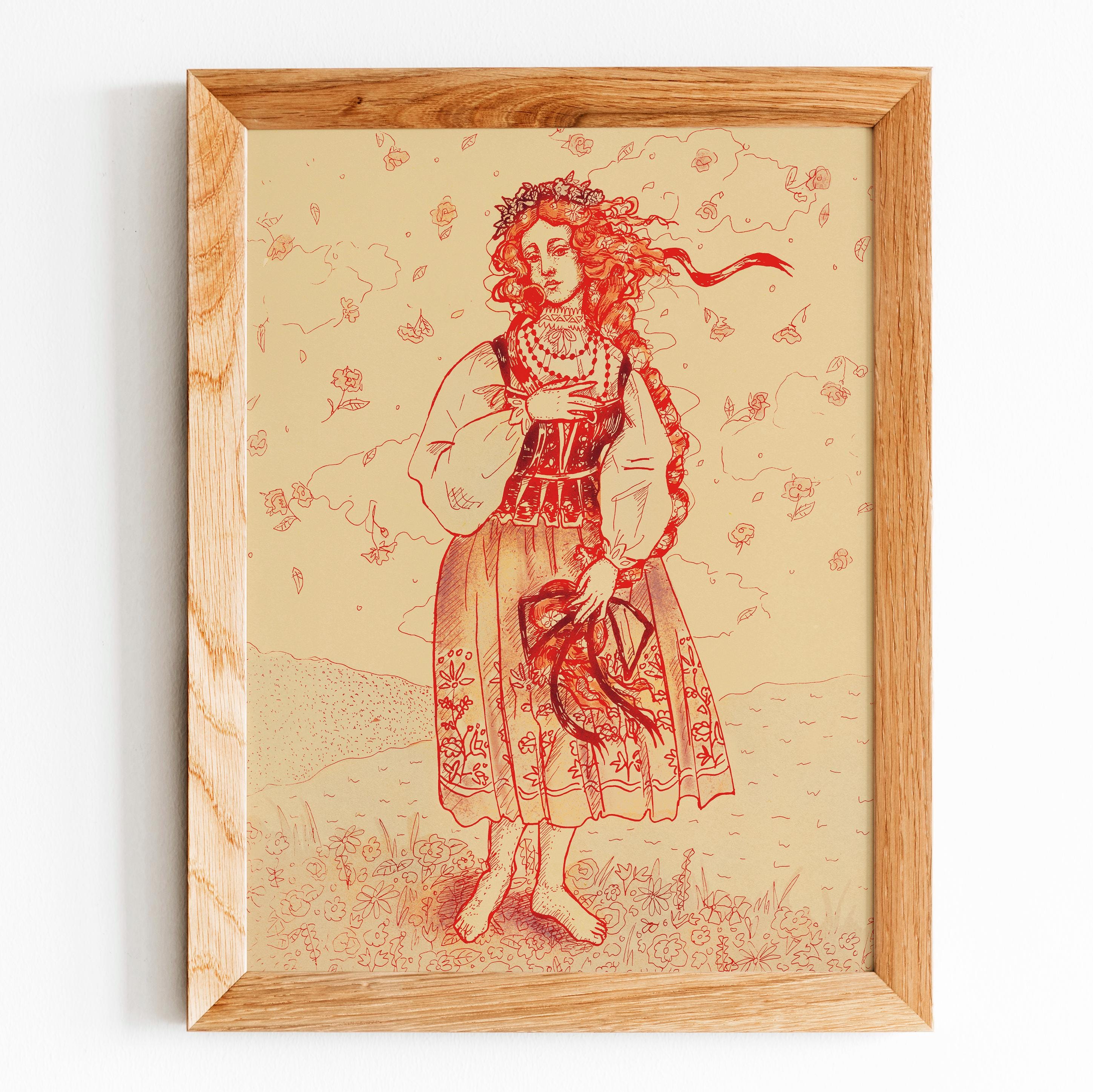 The Kuyavian birth of Venus - Poster - Illustration - Print - Art - Picture - Copy - Polish Folklore - Slavs - Sandro Botticelli