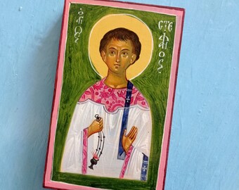 Saint Stephen - Picture - Icon - Painting - Copy - Saint - Portrait - Image - Folklore - Folk Art