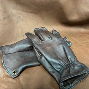 Genuine French Army Gloves Military Issued Leather Black