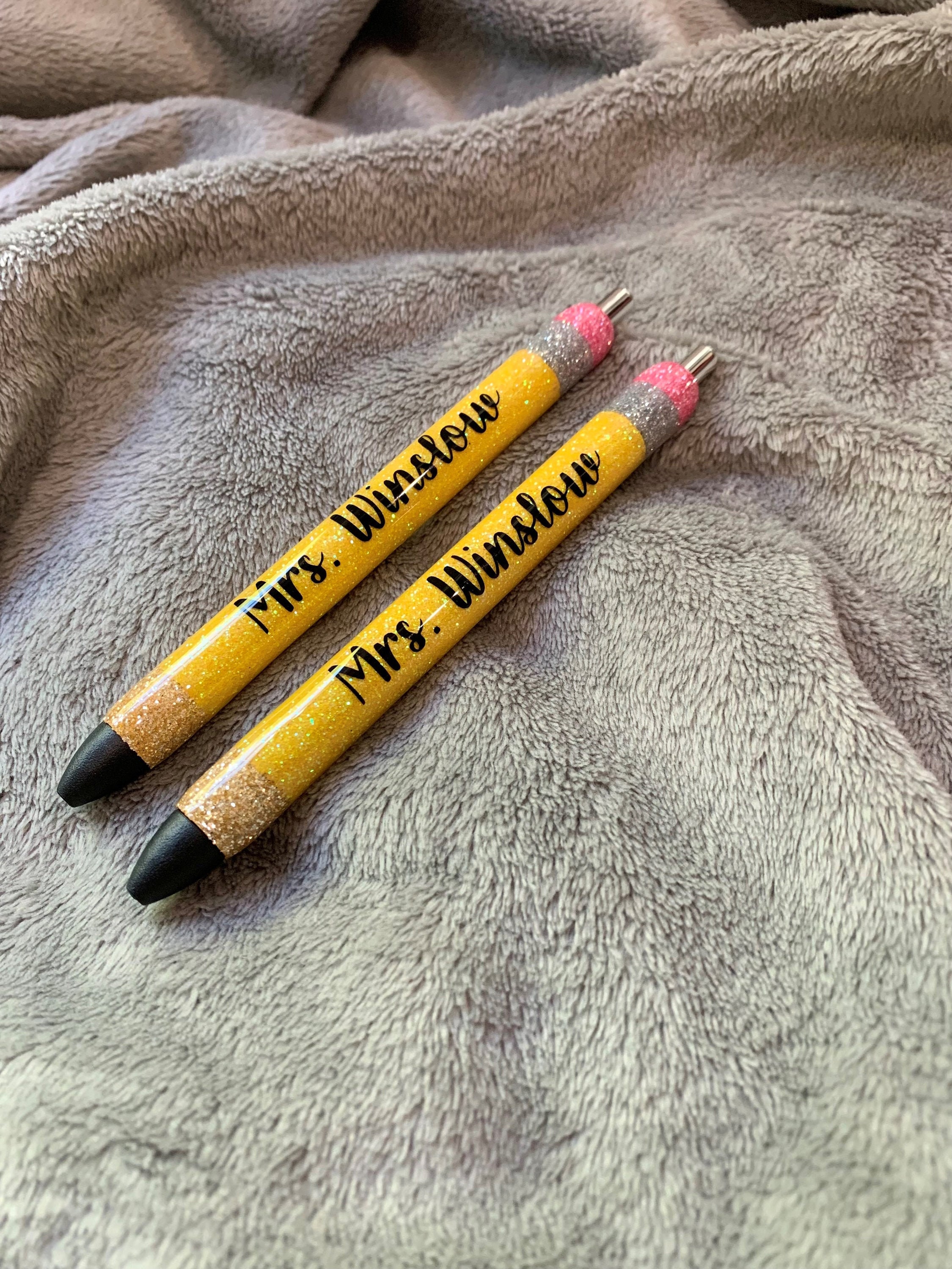 Personalized Epoxy Teacher Pencil Pens Etsy