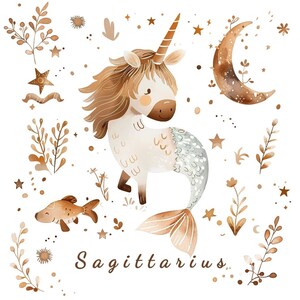 Boogschutter sterrenbeeld clipart, november december verjaardag astrologie, aquarel png, instant download, digitale png, transparante achtergrond